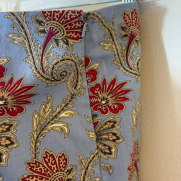 Vintage Talbots Women's Blue Floral Print Cropped Stretch Pants Size 18 Trousers - Picture 7 of 8